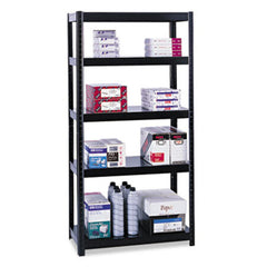 Safco® Boltless Steel Shelving, Five-Shelf, 36w x 24d x 72h, Black