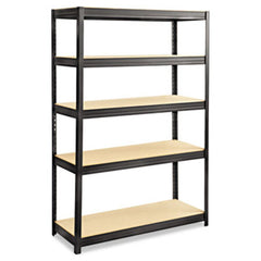 Safco® Boltless Steel/Particleboard Shelving, Five-Shelf, 48w x 18d x 72h, Black