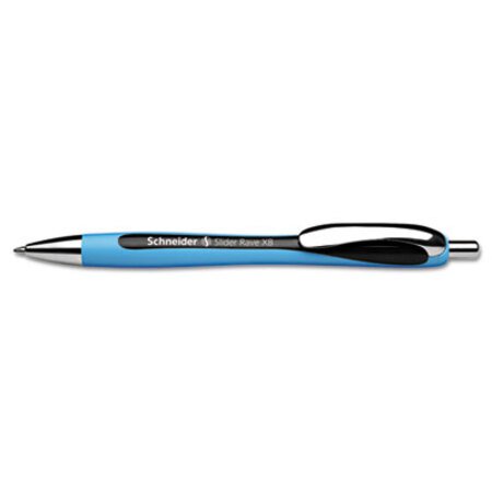 Schneider® Rave XB Retractable Ballpoint Pen, 1.4 mm, Black Ink, Blue/Black Barrel