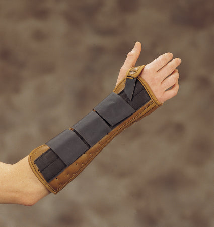 DeRoyal Wrist / Forearm Brace DeRoyal® Suede Leatherette Left Hand Brown Medium