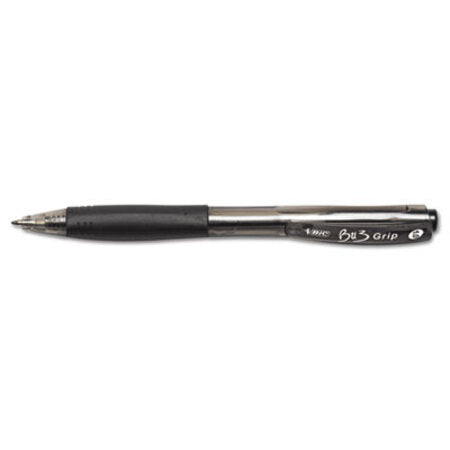 Bic® BU3 Retractable Ballpoint Pen, Bold 1 mm, Black Ink/Barrel, Dozen