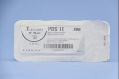 Suture with Needle PDS II Absorbable Uncoated Violet Suture Monofilament Polydioxanone Size 1 27 Inch Suture 1-Needle 48 mm Length 1/2 Circle Reverse Cutting Needle