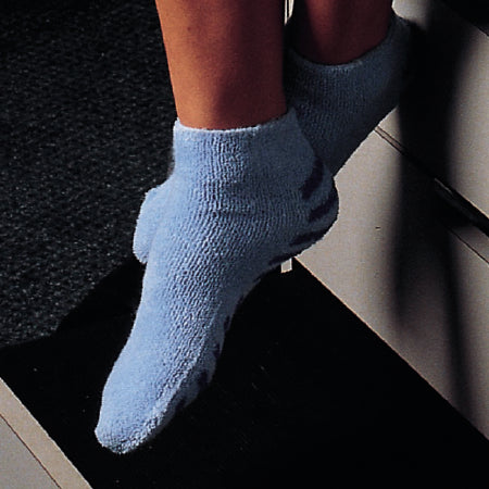 O&M Halyard Inc Slipper Socks Adult Large Blue Above the Ankle