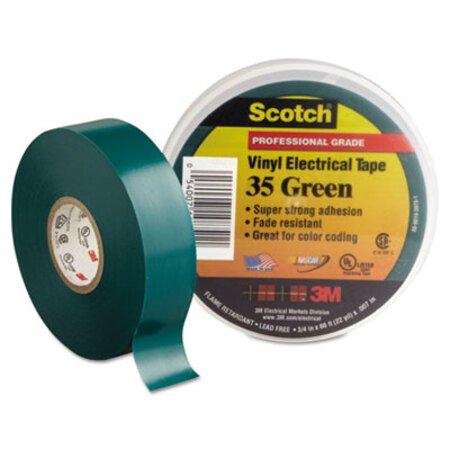 3M™ Scotch 35 Vinyl Electrical Color Coding Tape, 3" Core, 0.75" x 66 ft, Green