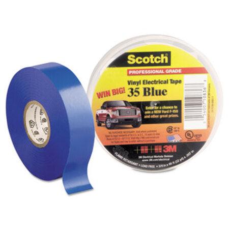 3M™ Scotch 35 Vinyl Electrical Color Coding Tape, 3" Core, 0.75" x 66 ft, Blue