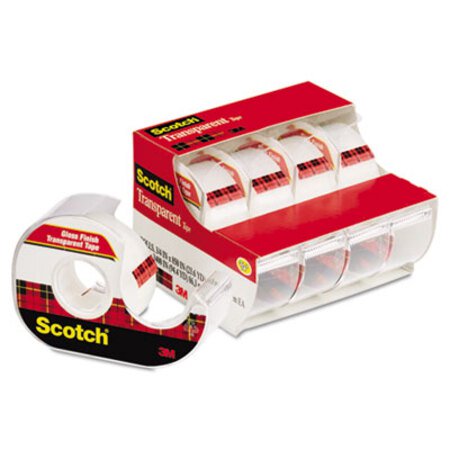 Scotch® Transparent Tape In Handheld Dispenser, 1" Core, 0.75" x 70.83 ft, Transparent, 4/Pack