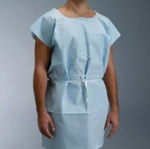 Graham Medical Products Patient Exam Gown Medium / Large Blue Disposable