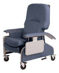 Graham-Field Infinite Position Recliner Lumex® Deluxe Clinical Care Blue Ridge Vinyl Upholstered Four Swivel Casters