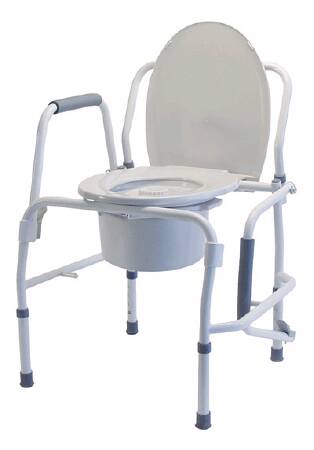 Graham-Field Commode Chair Lumex® Drop Arm Steel Frame Removable Back 18 Inch Seat Width