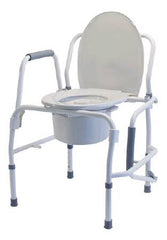 Graham-Field Commode Chair Lumex® Drop Arm Steel Frame Removable Back 18 Inch Seat Width