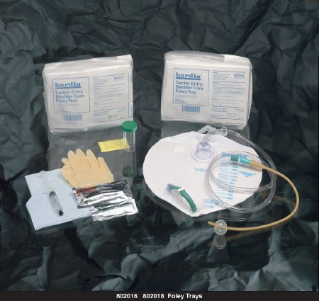 Bard Indwelling Catheter Tray Bardia® Foley 18 Fr. 5 cc Balloon Silicone Elastomer Coated Latex