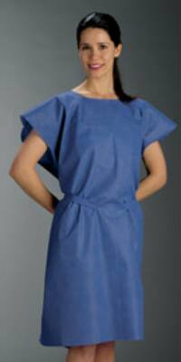 Graham Medical Products Patient Exam Gown Medium / Large Blue Disposable