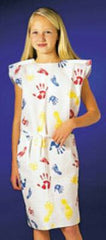 Graham Medical Products Patient Exam Gown Child Size Kid Design (Hand and Foot Print) Disposable