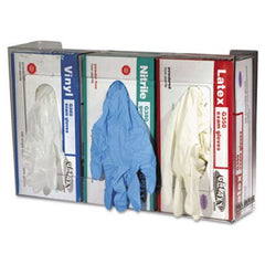 San Jamar® Clear Plexiglas Disposable Glove Dispenser, Three-Box, 18w x 3 3/4d x 10h