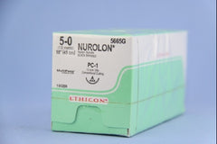 Suture with Needle Nurolon Nonabsorbable Coated Black Suture Braided Nylon Size 5 - 0 18 Inch Suture 1-Needle 13 mm Length 3/8 Circle Precision Cosmetic - Conventional Cutting PRIME Needle