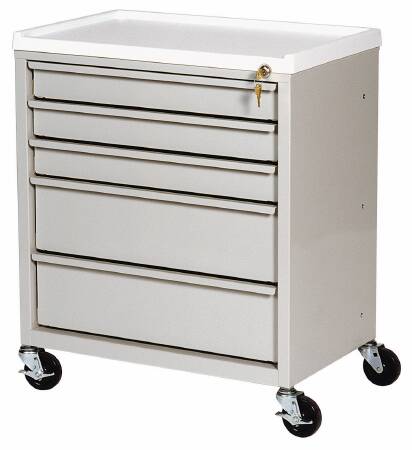 Harloff Treatment Cart E-Series Steel 27.25 X 23.25 X 15 Inch Specify Color When Ordering Three 2-3/4 Inch, Two 5-3/4 Inch - M-498011-4177 - Each