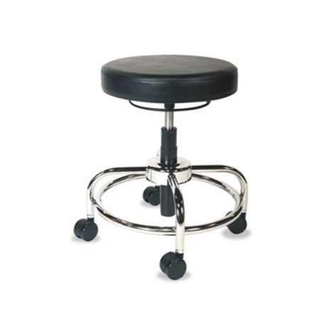 Alera® Alera HL Series Height-Adjustable Utility Stool , 24" Seat Height, Supports up to 300 lbs., Black Seat/Back, Chrome Base