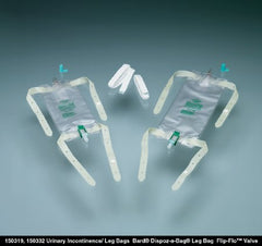 Bard Urinary Leg Bag Bard® Dispoz-a-Bag® Anti-Reflux Valve Sterile 950 mL Vinyl