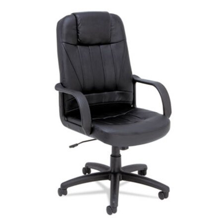 Alera® Sparis Executive High-Back Swivel/Tilt Bonded Leather Chair, Supports up to 275 lbs, Black Seat/Black Back, Black Base