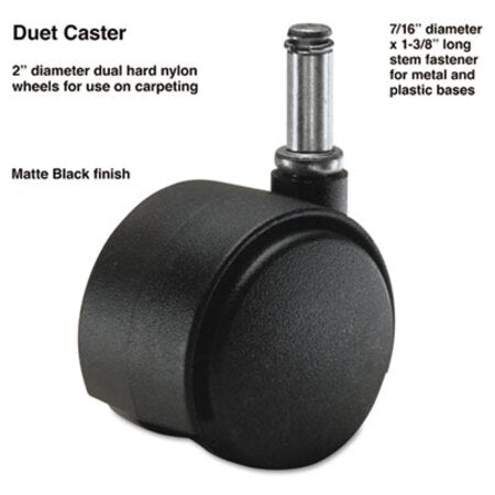 Master Caster® Duet Dual Wheels, Nylon, C Stem, 110 lbs/Caster, 5/Set