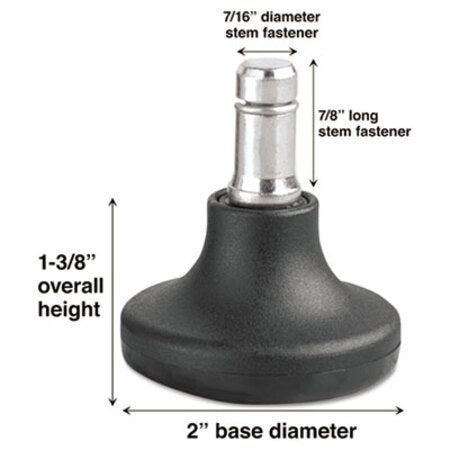 Master Caster® Low Profile Bell Glides, B Stem, 110 lbs/Glide, 5/Set