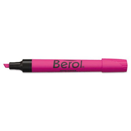 Berol 4009 Chisel Tip Highlighter, Chisel Tip, Pink, Dozen