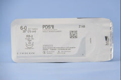 Suture with Needle PDS II Absorbable Uncoated Violet Suture Monofilament Polydioxanone Size 6 - 0 30 Inch Suture Double-Armed 13 mm Length 1/2 Circle Taper Point Needle