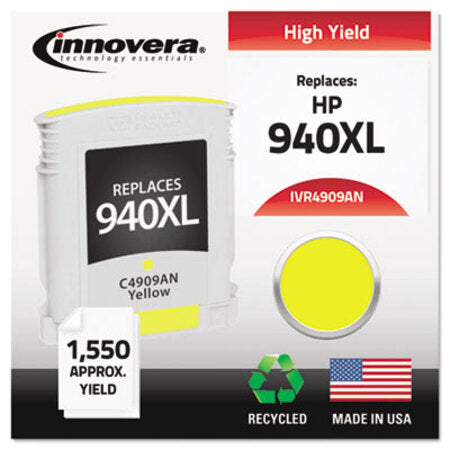 Innovera® Remanufactured Yellow High-Yield Ink, Replacement for HP 940XL (C4909AN), 1,400 Page-Yield