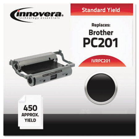 Innovera® Compatible Black Thermal Transfer Print Cartridge, Replacement for Brother PC201, 450 Page-Yield
