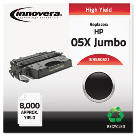 Innovera® Remanufactured Black Extended-Yield Toner, Replacement for HP 05X (CE505XJ), 8,000 Page-Yield