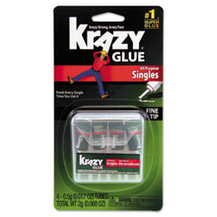 Krazy Glue® Single-Use Tubes, 0.07 oz, Dries Clear, 4/Pack