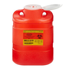 Becton Dickinson Sharps Container BD™ 13-2/5 H X 9-2/5 W X 5-3/10 D Inch 8.2 Quart Red Base / Translucent Lid Vertical Entry Hinged Snap On Lid - M-169748-4413 - Case of 12