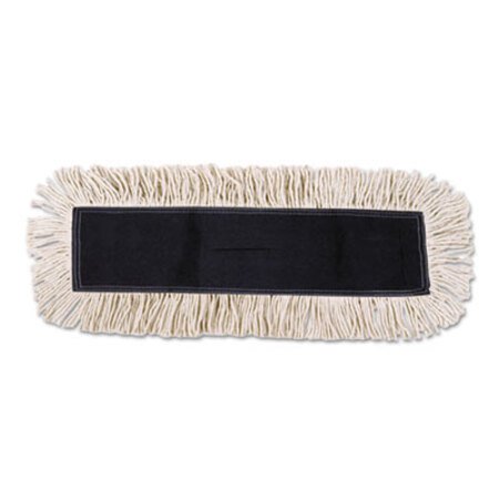 Boardwalk® Disposable Dust Mop Head w/Sewn Center Fringe, Cotton/Synthetic, 36w x 5d, White