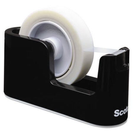 Scotch® Heavy Duty Weighted Desktop Tape Dispenser, 1"/3" Core, Plastic, Black