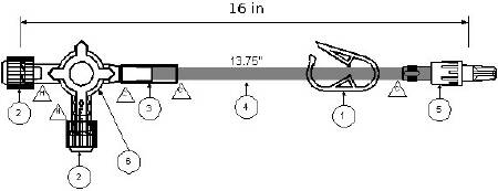 ICU Medical Extension Set 16 Inch Tubing DEHP-Free - M-509984-2423 - Case of 50