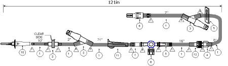 ICU Medical Primary Administration Set 60 Drops / mL Drip Rate 121 Inch Tubing - M-499005-2184 - Case of 50