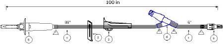 ICU Medical Primary Administration Set 15 Drops / mL Drip Rate 100 Inch Tubing - M-486752-2364 - Case of 25