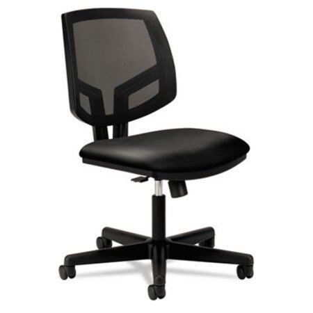 HON® Volt Series Mesh Back Leather Task Chair with Synchro-Tilt, Supports up to 250 lbs., Black Seat/Black Back, Black Base