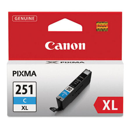 Canon® 6449B001 (CLI-251XL) ChromaLife100+ High-Yield Ink, 695 Page-Yield, Cyan