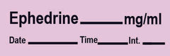 Precision Dynamics Drug Label Timemed Anesthesia Label EPHEDrine_mg/mL Date_Time_In_ Violet 1/2 X 1-1/2 Inch - M-173550-1661 - Roll of 1