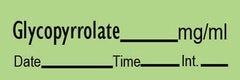Precision Dynamics Drug Label Timemed Anesthesia Label Tape Glycopyrrolate mg/mL Date_Time_Int_ Green 1/2 X 1-1/2 Inch - M-173552-1989 - Roll of 1