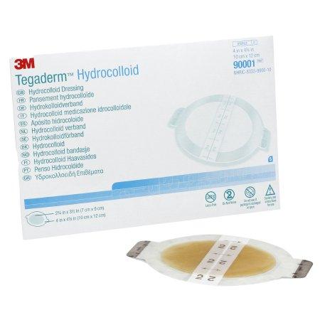 3M Hydrocolloid Dressing 3M™ Tegaderm™ 4 X 4-3/4 Inch Oval Sterile