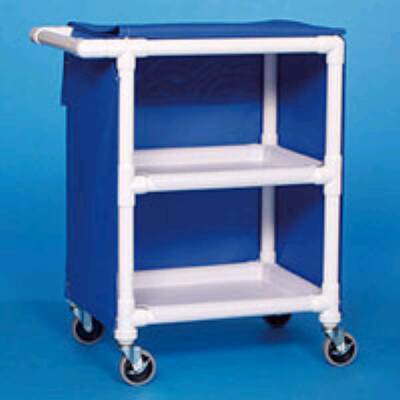 IPU Linen Cart with Cover 2 Shelves PVC 4 Inch Casters, 2 Locking - M-490498-1423 - Each