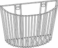 W.A. Baum Wall Basket Baumanometer® Large, 9-3D4 X 7 X 3-3D4 Inch, Neutral White, Nylon Coated Steel Inflation System