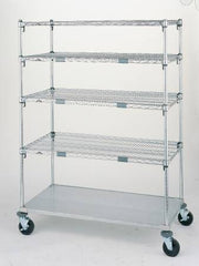 Intermetro Industries Exchange Cart Super Adjustable 2™ Super Erecta® Chrome Plated 24 X 60 X 69 Inch Silver 24 X 60 Inch Shelves