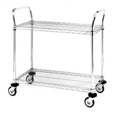 Intermetro Industries Utility Cart MW600 Series Chrome 24 X 36 X 39 Inch Silver 24 X 36 Inch Chrome Shelves