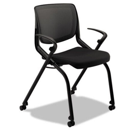 HON® Motivate Nesting/Stacking Flex-Back Chair, Onyx Seat/Black Back, Black Base