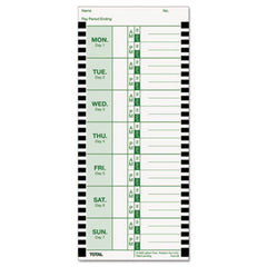 Lathem® Time Time Card for Lathem Model 800P, 4 x 9, Weekly, 1-Sided, 100/Pack
