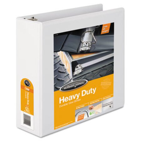 Wilson Jones® Heavy-Duty D-Ring View Binder with Extra-Durable Hinge, 3 Rings, 3" Capacity, 11 x 8.5, White