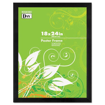 DAX® Black Solid Wood Poster Frames with Plastic Window, Wide Profile, 18 x 24